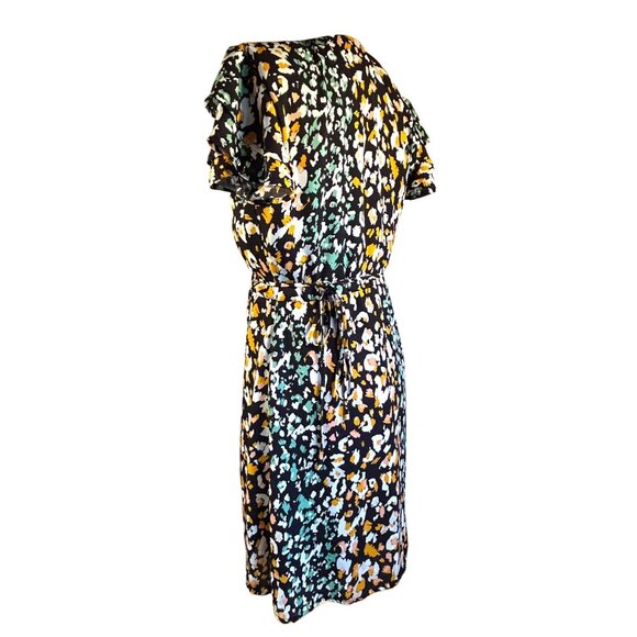 Blue Rain Womens Wrap Dress Small Multicolor Floral Short Sleeve Lightweight - Picture 7 of 12